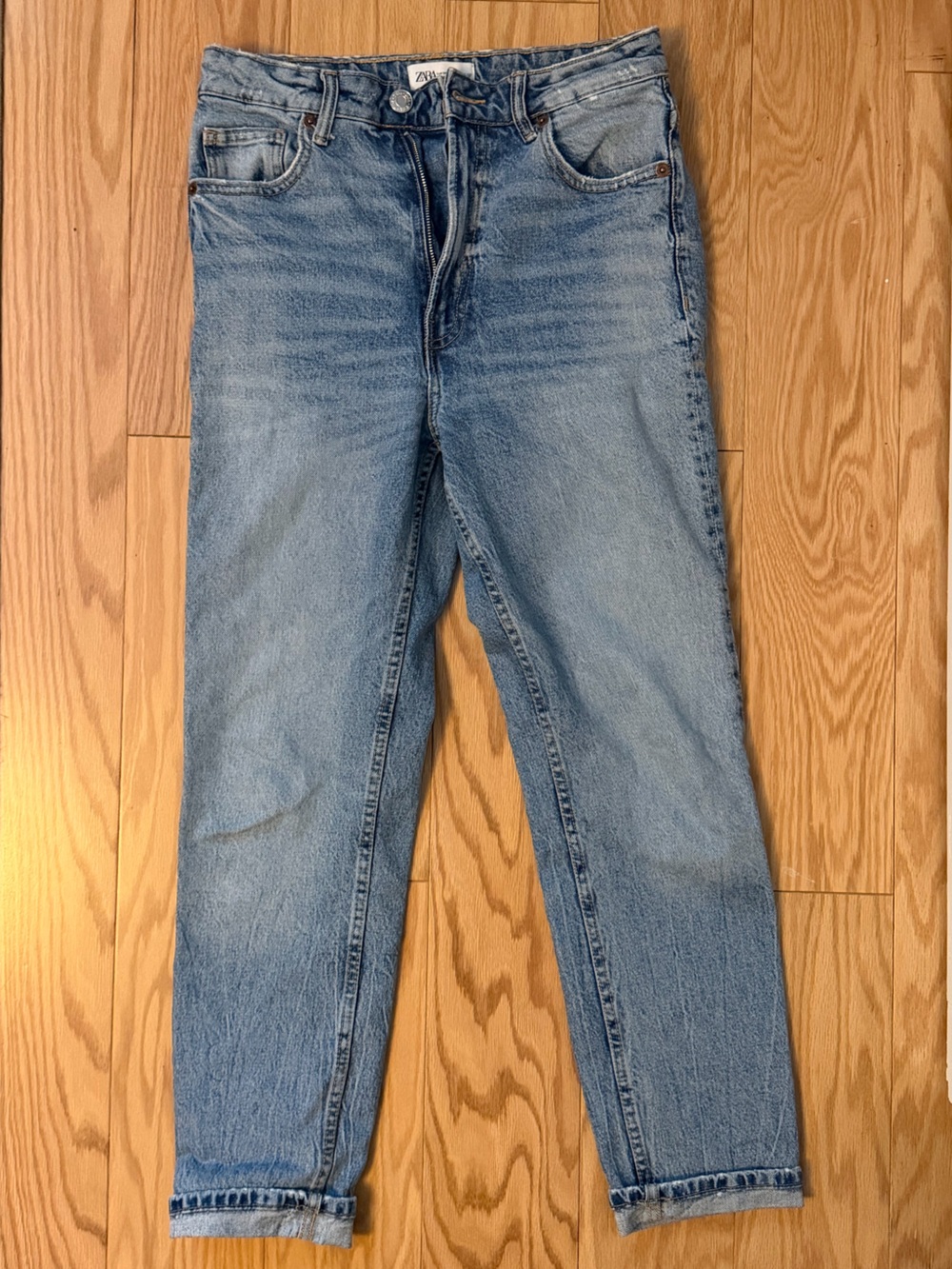 Zara Straight Leg Blue Jeans Sz 4